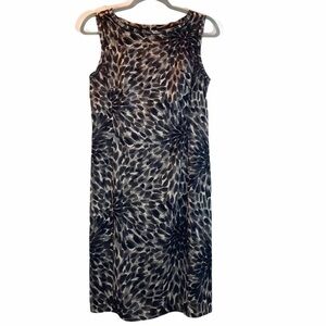Ann Taylor sz 0 gray cheetah silk sleeveless dress